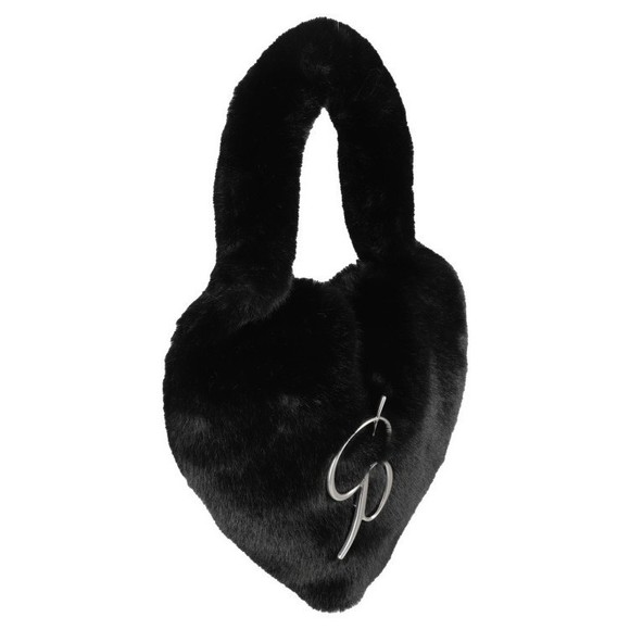 Blumarine Heart-Shaped Faux Fur Bag With Silver Logo - NWT - Picture 2 of 3